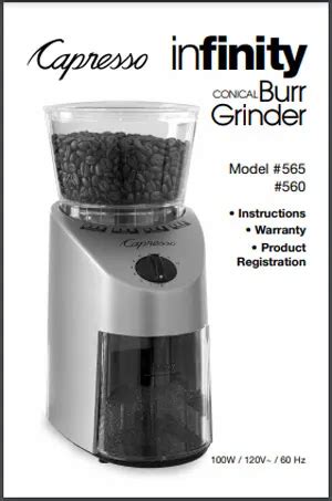 Capresso infinity burr grinder manual